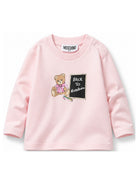 T-shirt per neonata Moschino Kids rosa a maniche lunghe MQO014LAA10 50209 MOSCHINO KIDS 