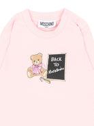 T-shirt per neonata Moschino Kids rosa a maniche lunghe MQO014LAA10 50209 MOSCHINO KIDS 