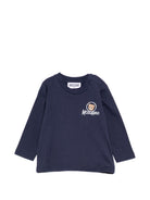 T-shirt per neonato Moschino Kids blu con stampa Teddy sul davanti MRO014LAA34 40016 MOSCHINO KIDS 