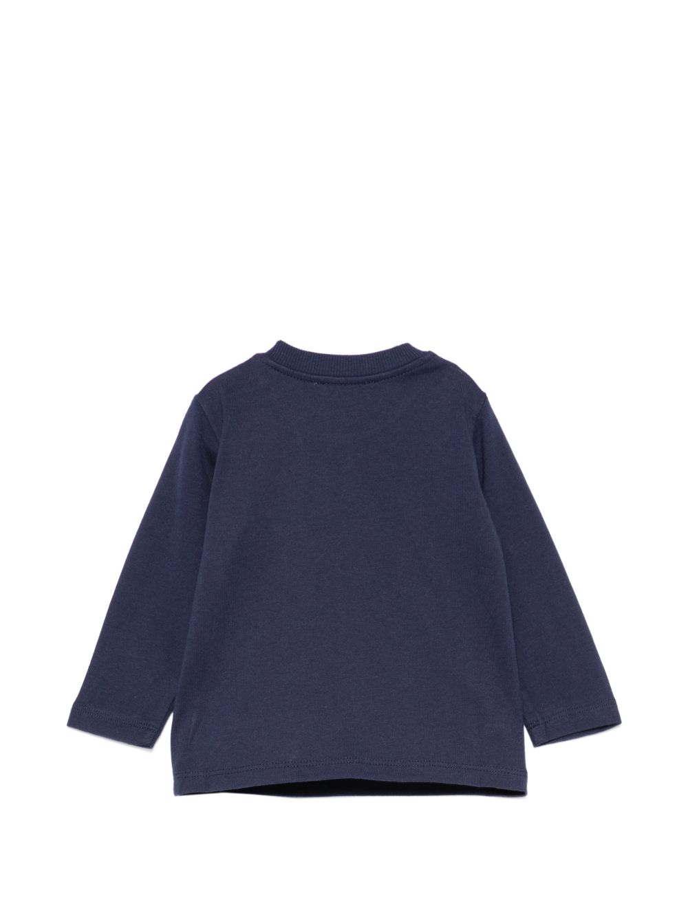 T-shirt per neonato Moschino Kids blu con stampa Teddy sul davanti MRO014LAA34 40016 MOSCHINO KIDS 