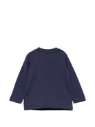 T-shirt per neonato Moschino Kids blu con stampa Teddy sul davanti MRO014LAA34 40016 MOSCHINO KIDS 