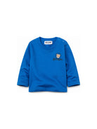 T-shirt per neonato Moschino Kids azzurra con stampa Teddy sul davanti MRO014LAA34 40157 MOSCHINO KIDS 