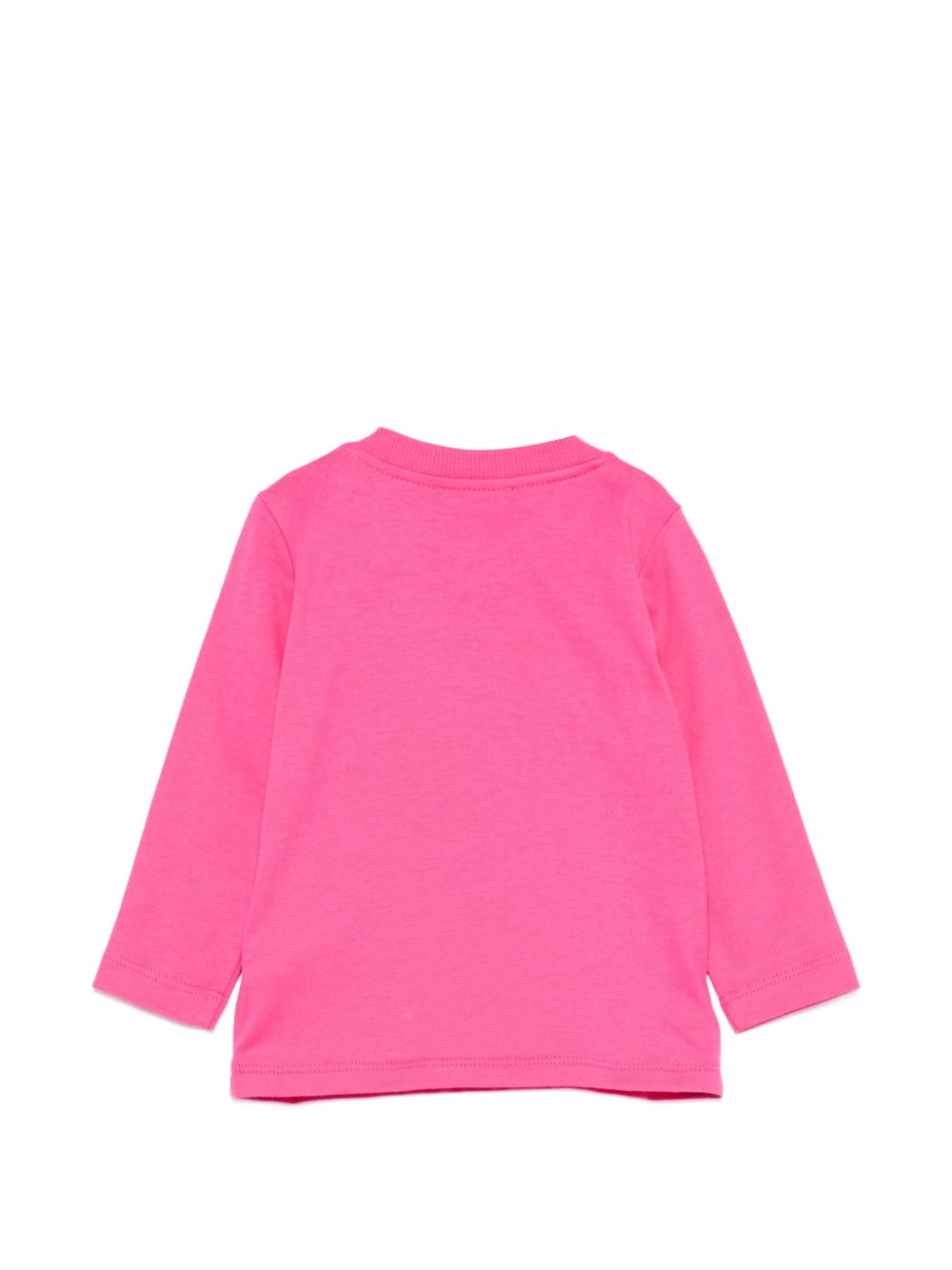 T-shirt per neonata Moschino Kids fucsia con stampa Teddy sul davanti MRO014LAA34 51450 MOSCHINO KIDS 