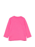 T-shirt per neonata Moschino Kids fucsia con stampa Teddy sul davanti MRO014LAA34 51450 MOSCHINO KIDS 