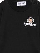 T-shirt per neonata Moschino Kids nera con stampa Teddy sul davanti MRO014LAA34 60100 MOSCHINO KIDS 