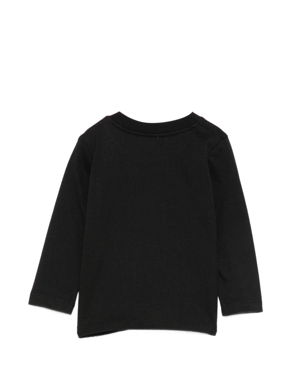 T-shirt per neonata Moschino Kids nera con stampa Teddy sul davanti MRO014LAA34 60100 MOSCHINO KIDS 