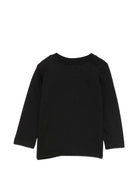 T-shirt per neonata Moschino Kids nera con stampa Teddy sul davanti MRO014LAA34 60100 MOSCHINO KIDS 