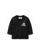 T-shirt per neonata Moschino Kids nera con stampa Teddy sul davanti MRO014LAA34 60100 MOSCHINO KIDS 