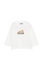 T-shirt per neonati Moschino Kids bianca con stampa Teddy sul davanti MSO014LAA10 10063 MOSCHINO KIDS 