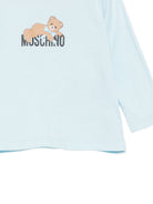 T-shirt per neonato Moschino Kids azzurra con stampa Teddy sul davanti MSO014LAA10 40304 MOSCHINO KIDS 