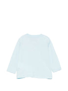 T-shirt per neonato Moschino Kids azzurra con stampa Teddy sul davanti MSO014LAA10 40304 MOSCHINO KIDS 