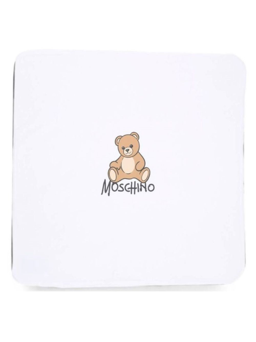 Coperta per neonati Moschino Kids bianca con dettaglio Teddy Bear MTB00FLCA40 10101 MOSCHINO KIDS 