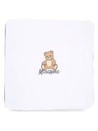 Coperta per neonati Moschino Kids bianca con dettaglio Teddy Bear MTB00FLCA40 10101 MOSCHINO KIDS 