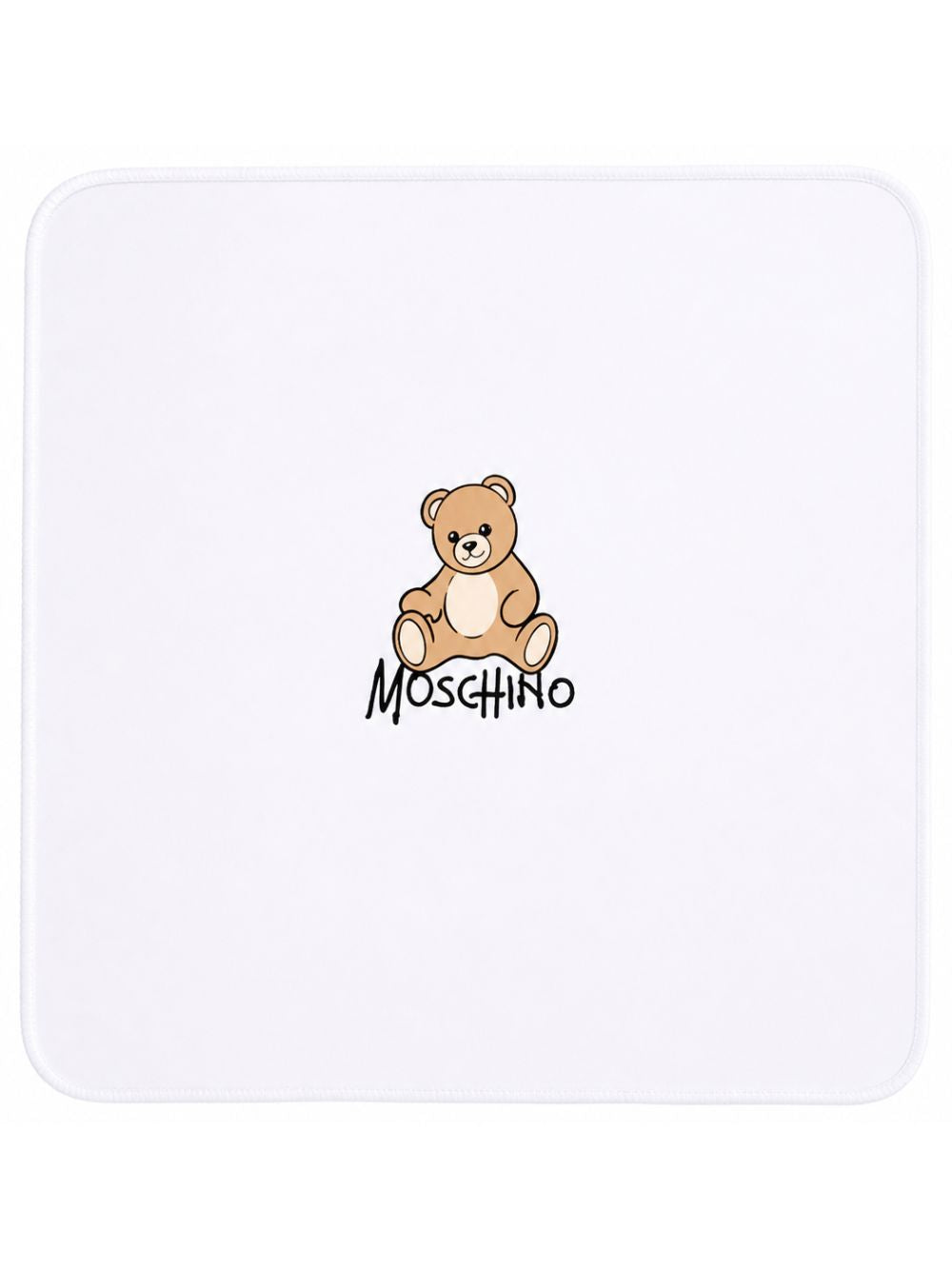 Coperta per neonati Moschino Kids bianca con dettaglio Teddy Bear MTB00FLCA40 10101 MOSCHINO KIDS 