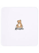 Coperta per neonati Moschino Kids bianca con dettaglio Teddy Bear MTB00FLCA40 10101 MOSCHINO KIDS 
