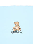 Coperta per neonato Moschino Kids azzurro con dettaglio Teddy Bear MTB00FLCA40 40304 MOSCHINO KIDS 