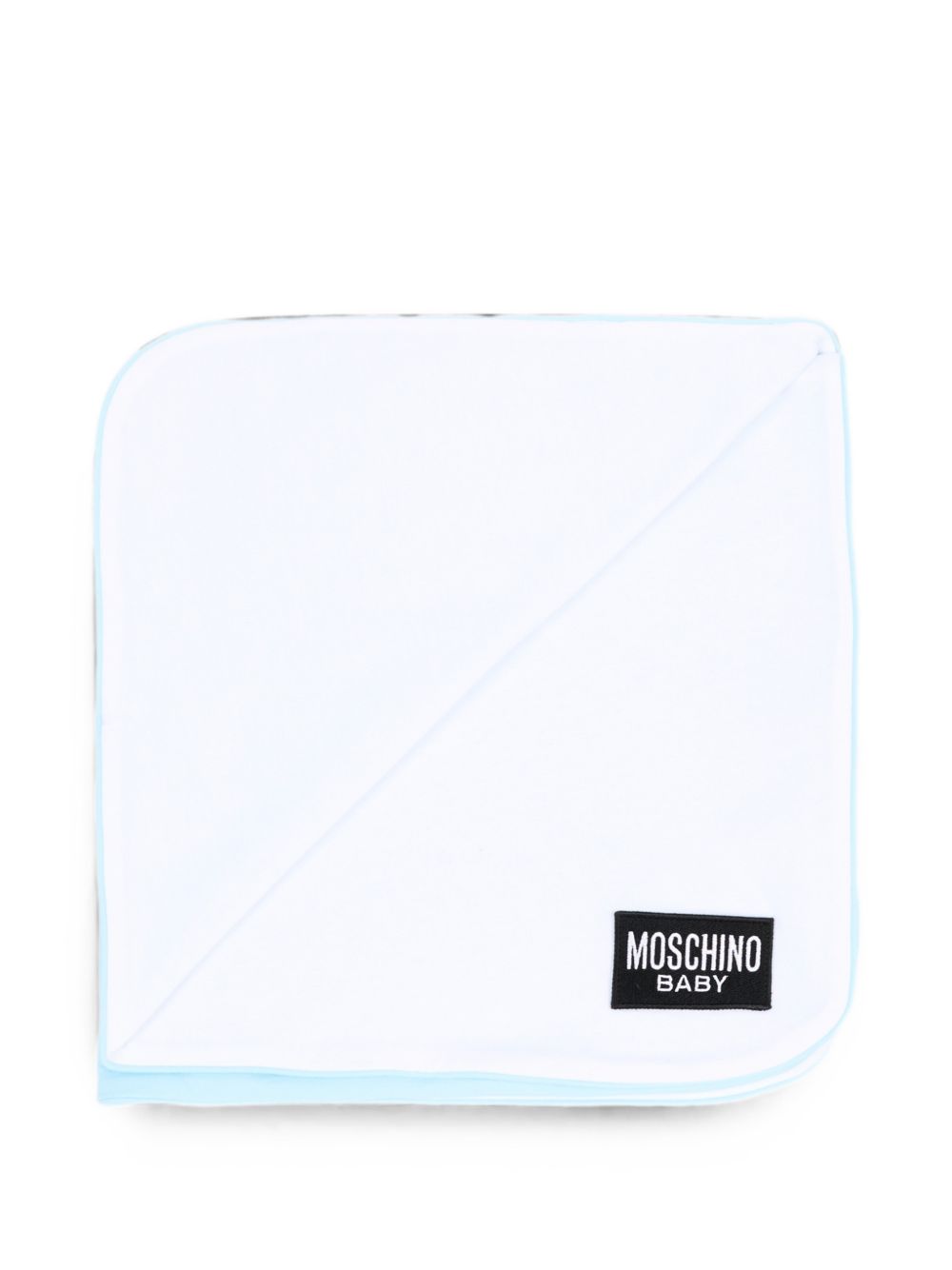 Coperta per neonato Moschino Kids azzurro con dettaglio Teddy Bear MTB00FLCA40 40304 MOSCHINO KIDS 