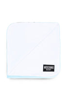 Coperta per neonato Moschino Kids azzurro con dettaglio Teddy Bear MTB00FLCA40 40304 MOSCHINO KIDS 