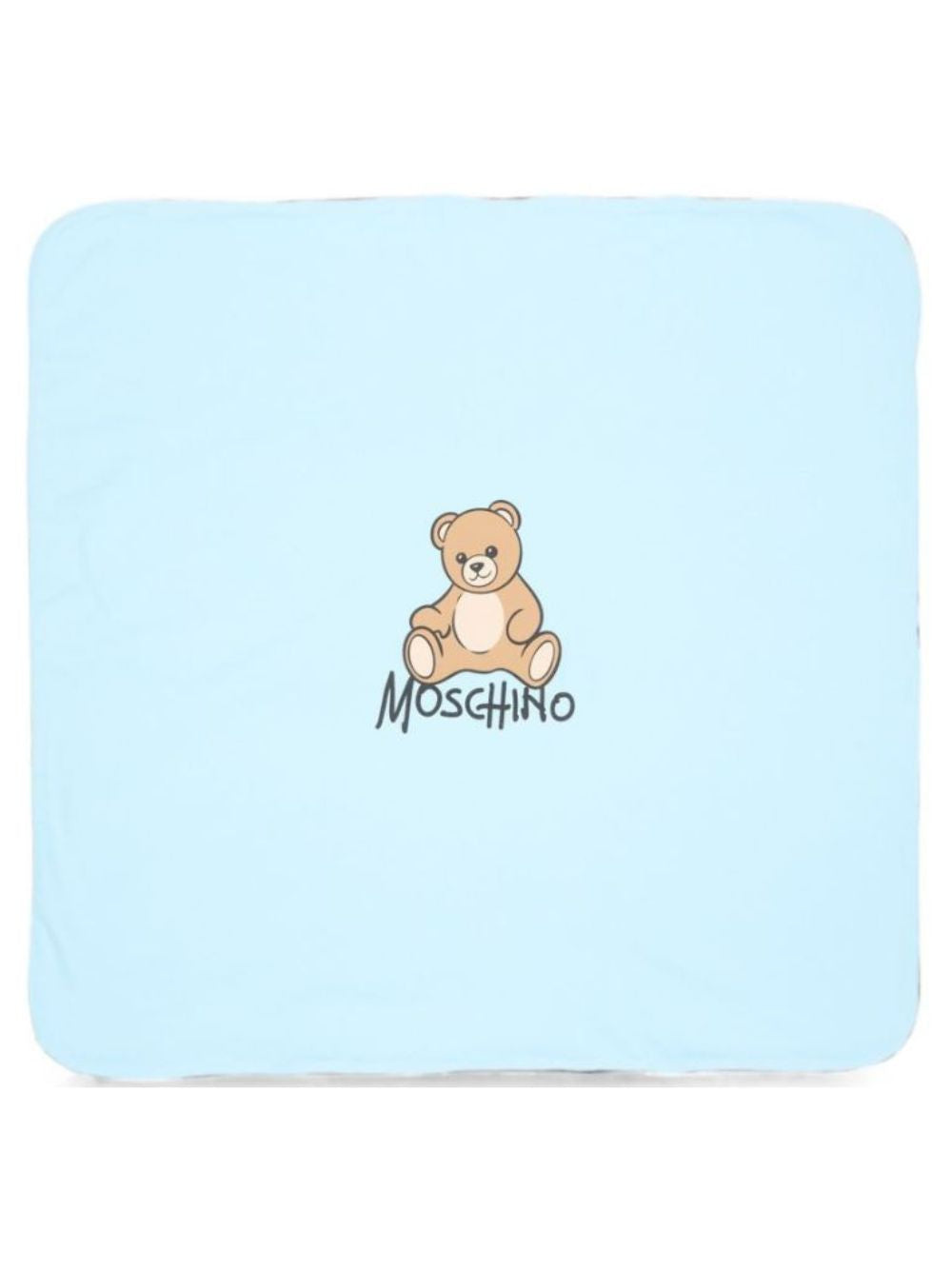 Coperta per neonato Moschino Kids azzurro con dettaglio Teddy Bear MTB00FLCA40 40304 MOSCHINO KIDS 