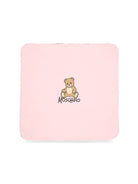 Coperta per neonata Moschino Kids rosa con dettaglio Teddy Bear MTB00FLCA40 50209 MOSCHINO KIDS 