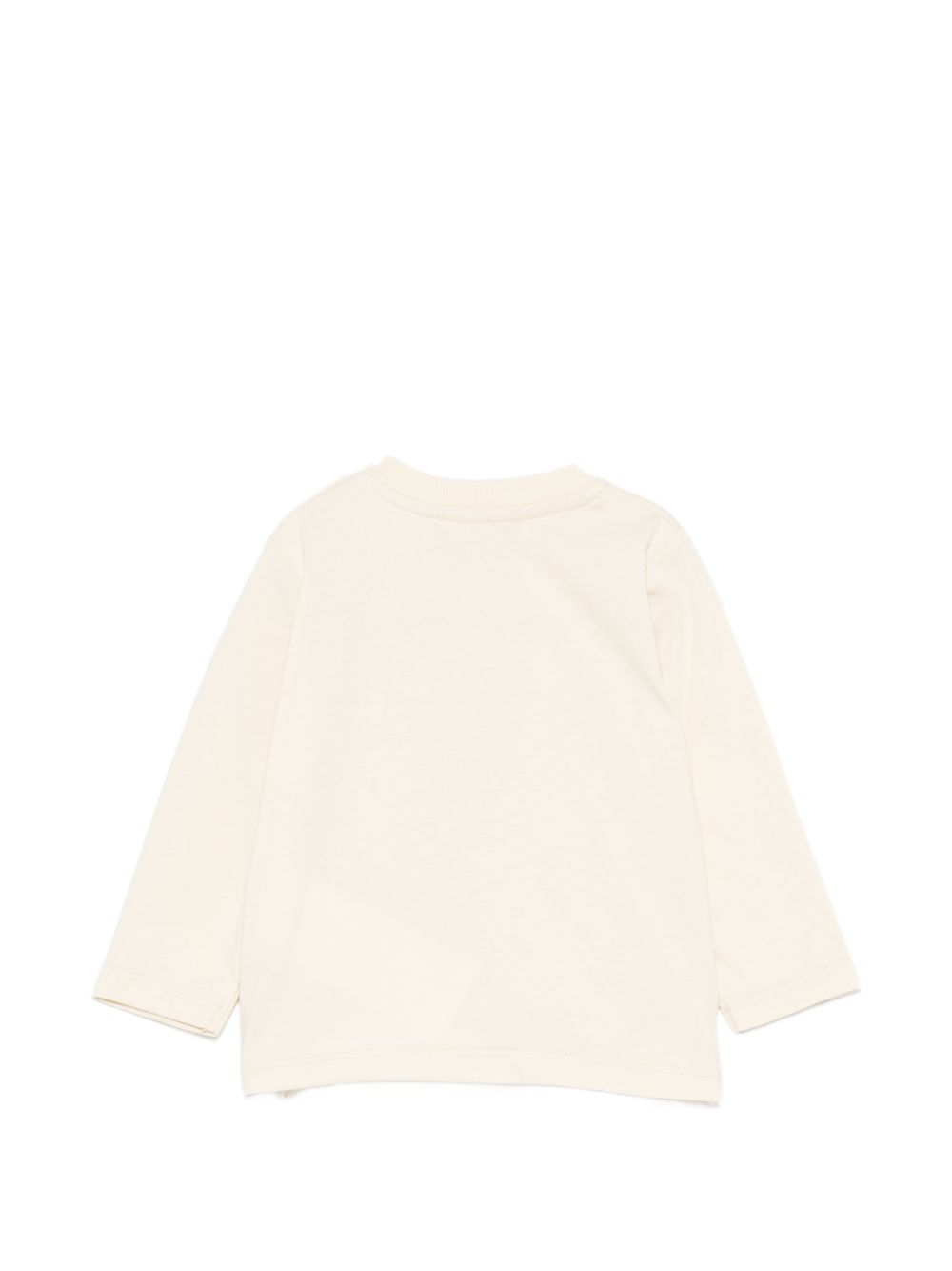 T-shirt per neonati Moschino Kids beige con stampa Teddy con dettaglio fiocco MTO014LAA10 20404 MOSCHINO KIDS 