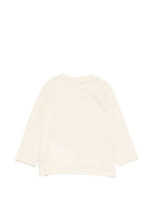 T-shirt per neonati Moschino Kids beige con stampa Teddy con dettaglio fiocco MTO014LAA10 20404 MOSCHINO KIDS 