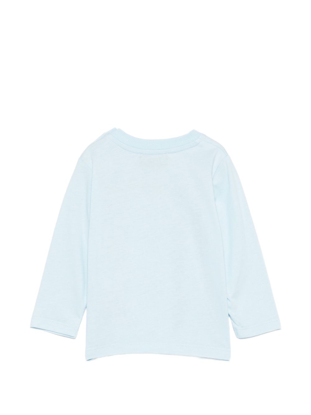 T-shirt per neonato Moschino Kids azzurra con stampa Teddy con dettaglio fiocco MTO014LAA10 40304 MOSCHINO KIDS 