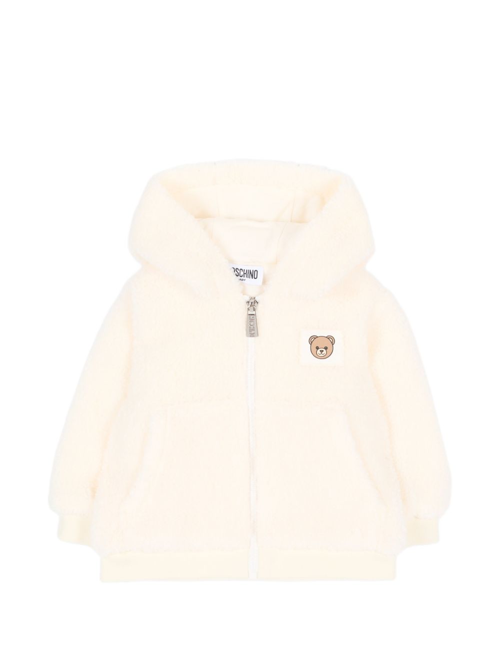 Giubbino per neonato Moschino Kids bainco con toppa a forma di orsetto MUA00BLIA00 10063 MOSCHINO KIDS 