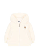 Giubbino per neonato Moschino Kids bainco con toppa a forma di orsetto MUA00BLIA00 10063 MOSCHINO KIDS 