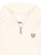 Giubbino per neonato Moschino Kids bainco con toppa a forma di orsetto MUA00BLIA00 10063 MOSCHINO KIDS 