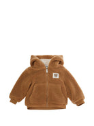Giubbino per neonato Moschino Kids marrone con toppa a forma di orsetto MUA00BLIA00 20351 MOSCHINO KIDS 