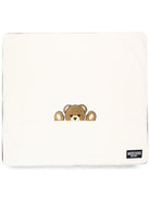 Coperta per neonati Moschino Kids beige con ricamo Teddy Bear MUB00NLCA93 10063 MOSCHINO KIDS 
