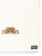 Coperta per neonati Moschino Kids beige con ricamo Teddy Bear MUB00NLCA93 10063 MOSCHINO KIDS 