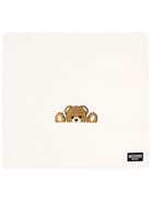 Coperta per neonati Moschino Kids beige con ricamo Teddy Bear MUB00NLCA93 10063 MOSCHINO KIDS 