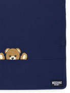 Coperta per neonati Moschino Kids blu con stampa Teddy Bear MUB00NLCA93 40016 MOSCHINO KIDS 