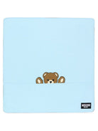 Coperta per neonato Moschino Kids azzurro con stampa orsetto MUB00NLCA93 40304 MOSCHINO KIDS 