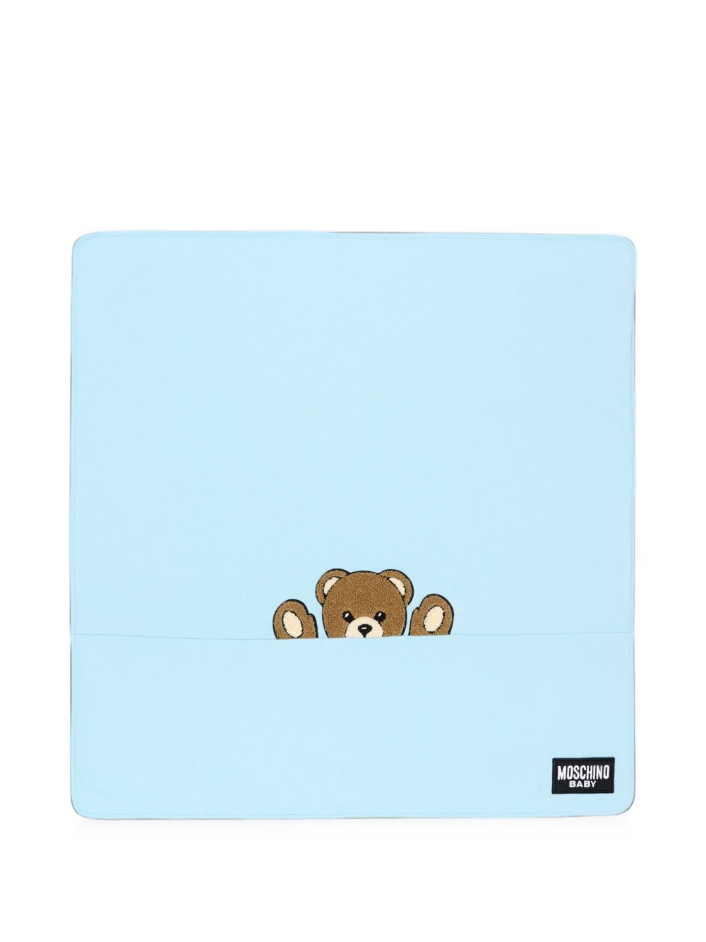 Coperta per neonato Moschino Kids azzurro con stampa orsetto MUB00NLCA93 40304 MOSCHINO KIDS 