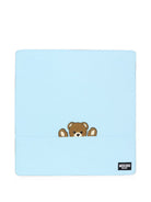 Coperta per neonato Moschino Kids azzurro con stampa orsetto MUB00NLCA93 40304 MOSCHINO KIDS 