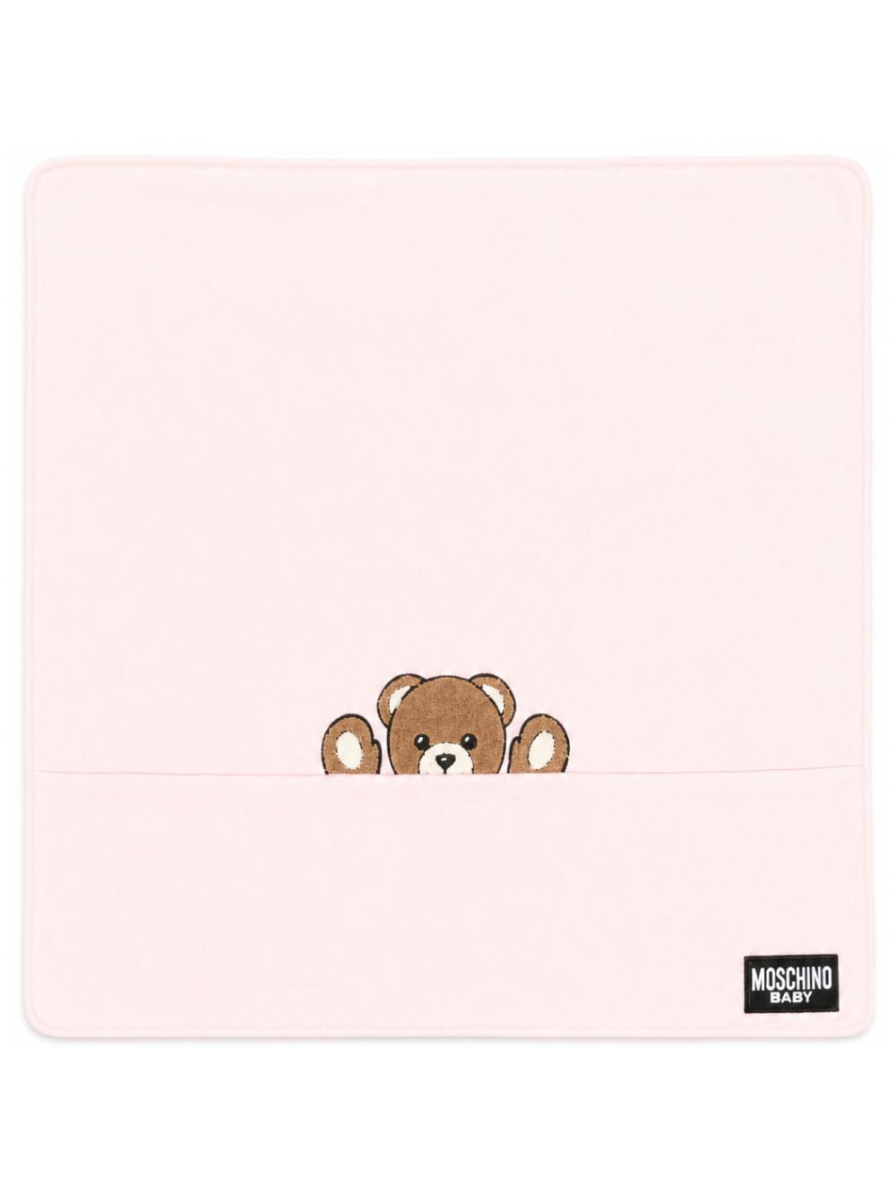 Coperta per neonata Moschino Kids rosa con ricamo Orsetto sul davanti MUB00NLCA93 50209 MOSCHINO KIDS 