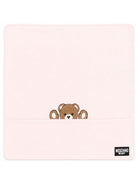 Coperta per neonata Moschino Kids rosa con ricamo Orsetto sul davanti MUB00NLCA93 50209 MOSCHINO KIDS 