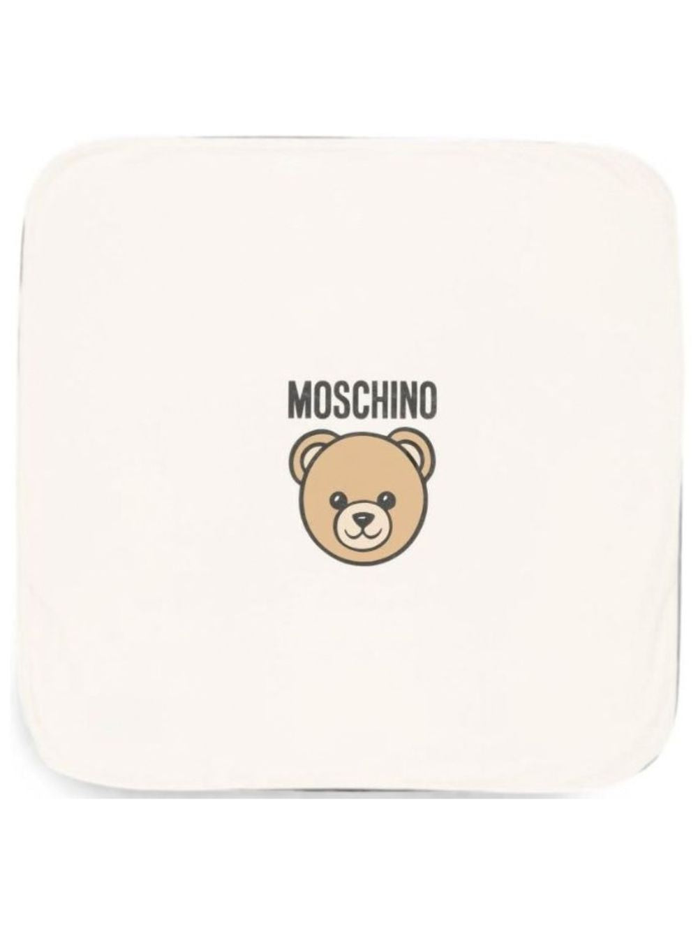 Coperta per neonati Moschino Kids bianca con dettaglio Teddy Bear MUB00OLCA40 10063 MOSCHINO KIDS 