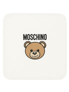 Coperta per neonati Moschino Kids bianca con dettaglio Teddy Bear MUB00OLCA40 10063 MOSCHINO KIDS 