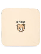 Coperta per neonati Moschino Kids beige con dettaglio Teddy Bear MUB00OLCA40 20404 MOSCHINO KIDS 