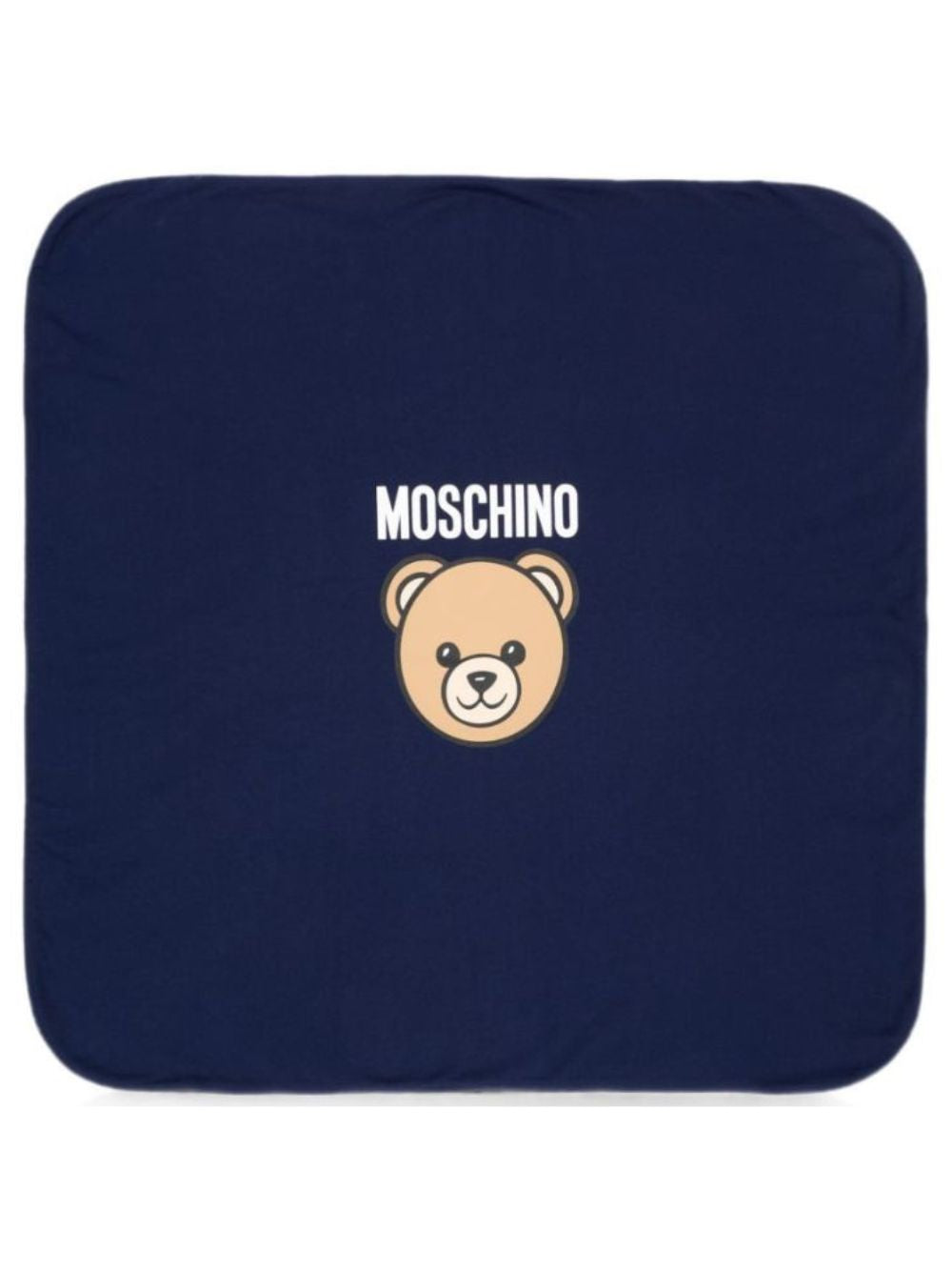 Coperta per neonati Moschino Kids blu con dettaglio Teddy Bear MUB00OLCA40 40016 MOSCHINO KIDS 