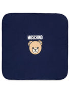 Coperta per neonati Moschino Kids blu con dettaglio Teddy Bear MUB00OLCA40 40016 MOSCHINO KIDS 