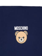 Coperta per neonati Moschino Kids blu con dettaglio Teddy Bear MUB00OLCA40 40016 MOSCHINO KIDS 