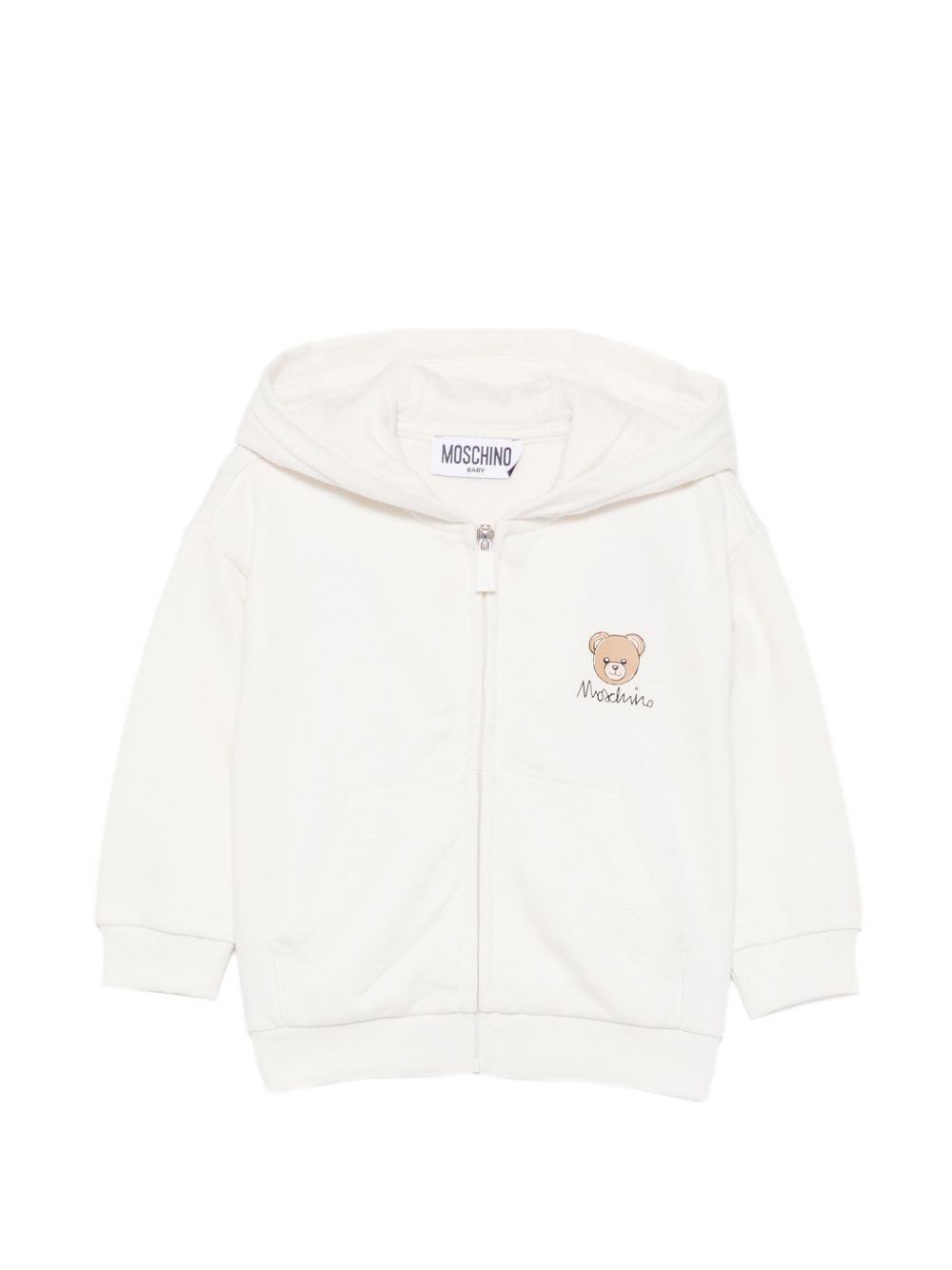 Felpa per neonati Moschino Kids bianca con stampa grafica MUF06DLCA40 10063 MOSCHINO KIDS 