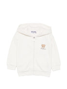Felpa per neonati Moschino Kids bianca con stampa grafica MUF06DLCA40 10063 MOSCHINO KIDS 