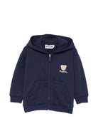 Felpa per neonati Moschino Kids blu con stampa grafica MUF06DLCA40 40016 MOSCHINO KIDS 