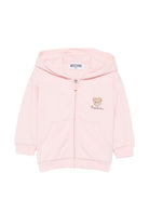 Felpa per neonata Moschino Kids rosa con stampa grafica MUF06DLCA40 50209 MOSCHINO KIDS 
